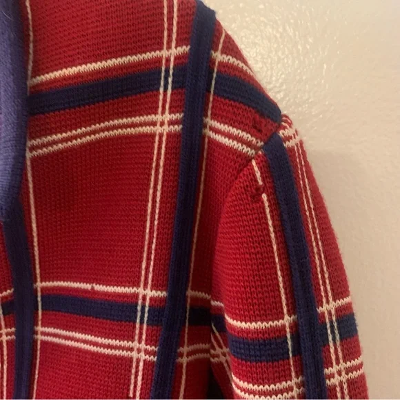 Vintage Sportif Plaid Check Collared Military Blazer Jacket - Picture 9 of 13